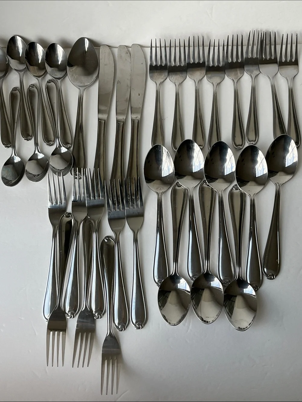 Vintage Stainless Steel Flatware 35 Pieces Love Knot Design